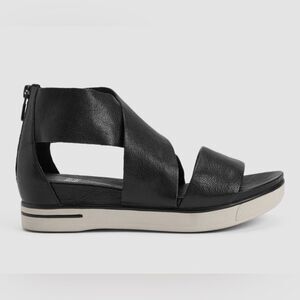 Eileen Fisher Sandals “Tumbled” Black Leather 10